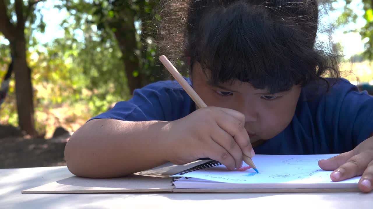 孩子们在上学期间被吸引到屋外视频素材