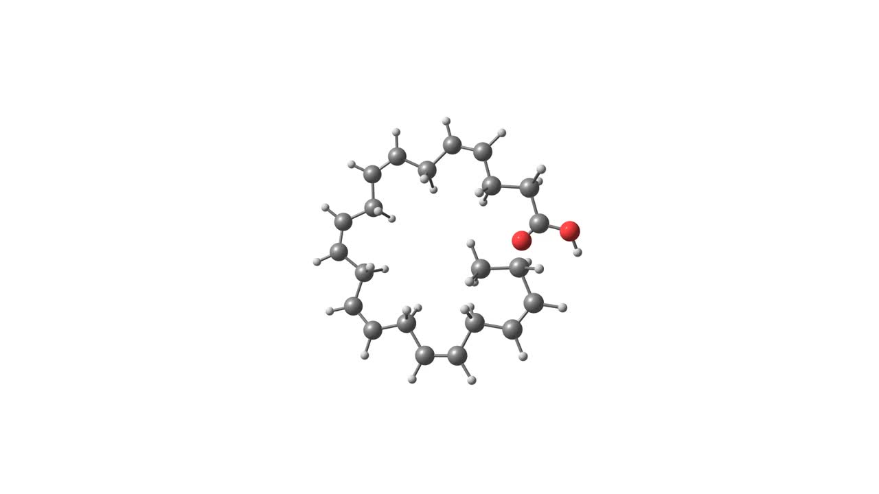 二十二碳六烯酸分子旋转录像视频素材