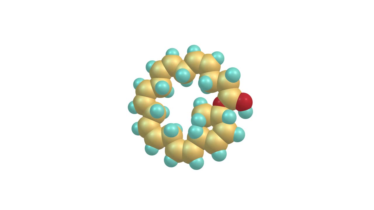 二十二碳六烯酸分子旋转录像视频素材