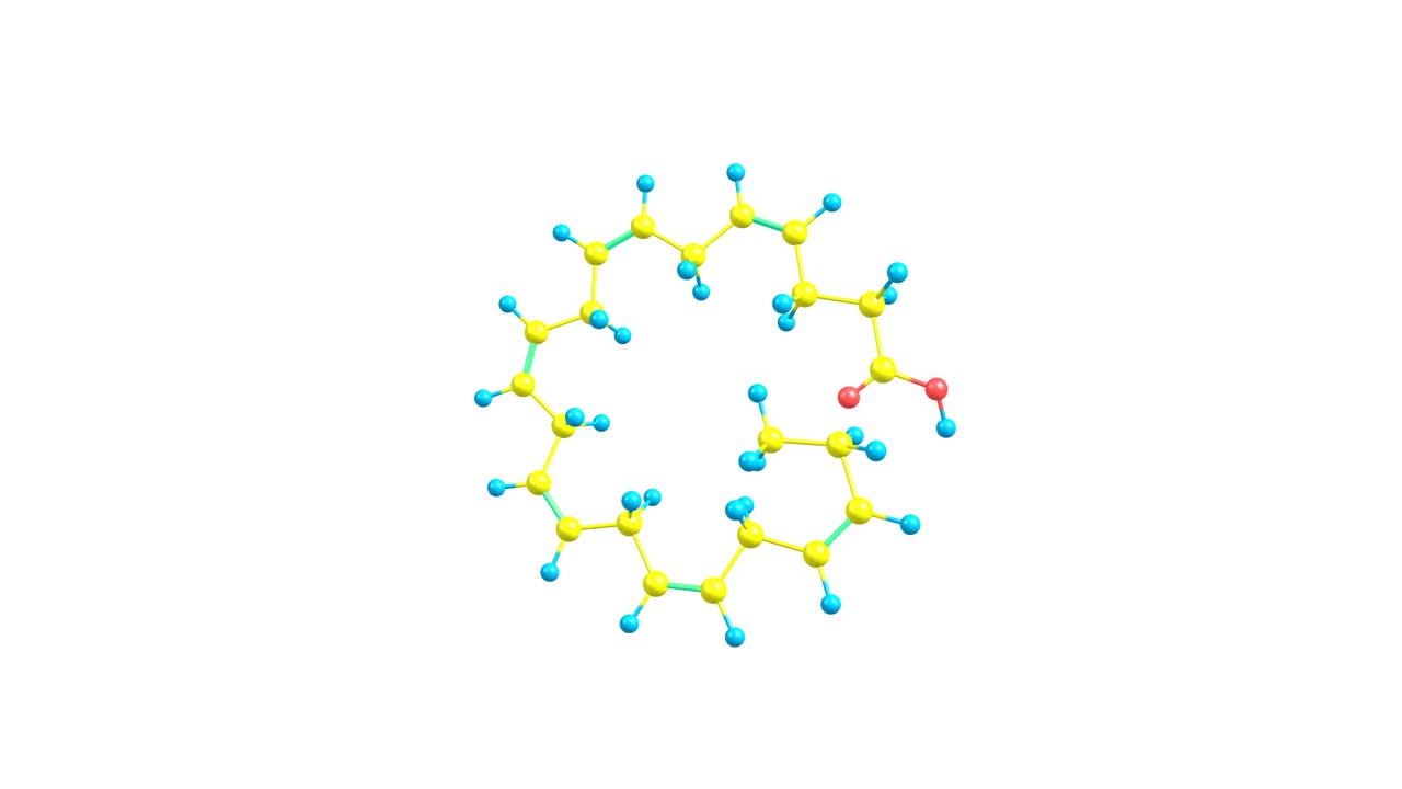 二十二碳六烯酸分子旋转录像视频素材