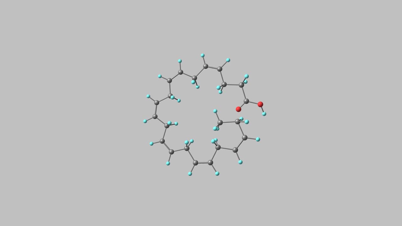 二十二碳六烯酸分子旋转录像视频素材