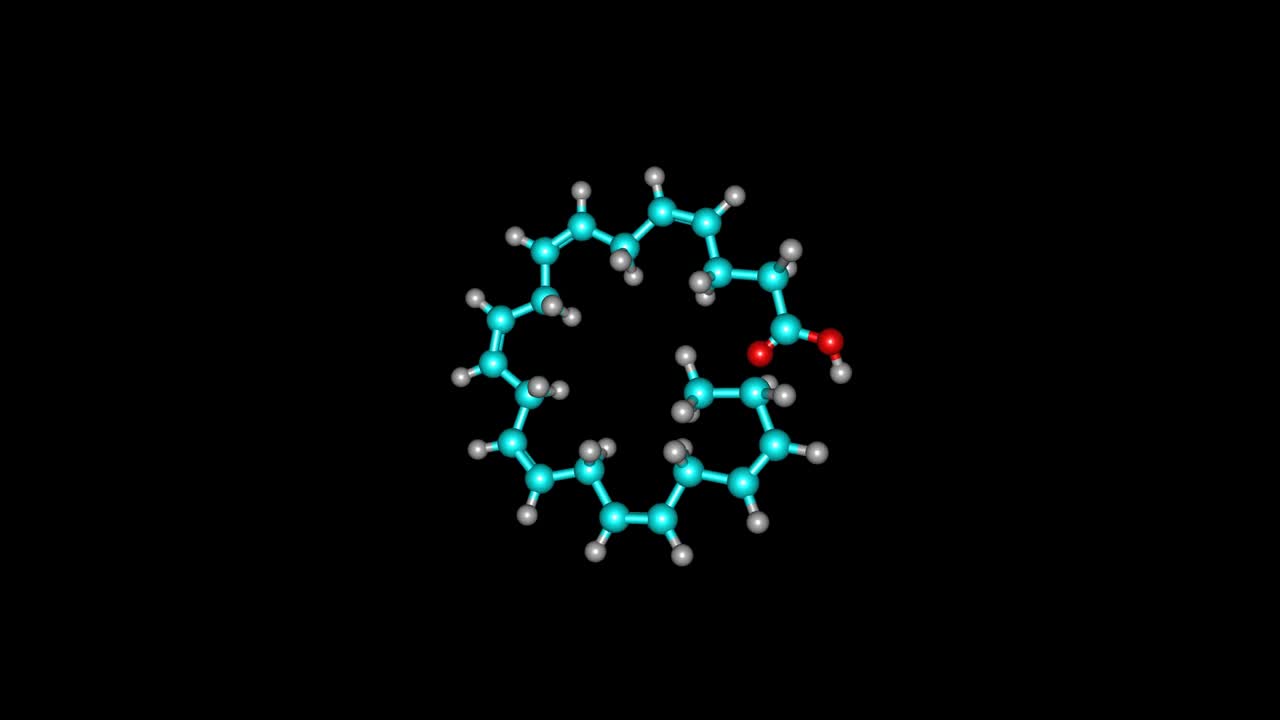 二十二碳六烯酸分子旋转录像视频素材