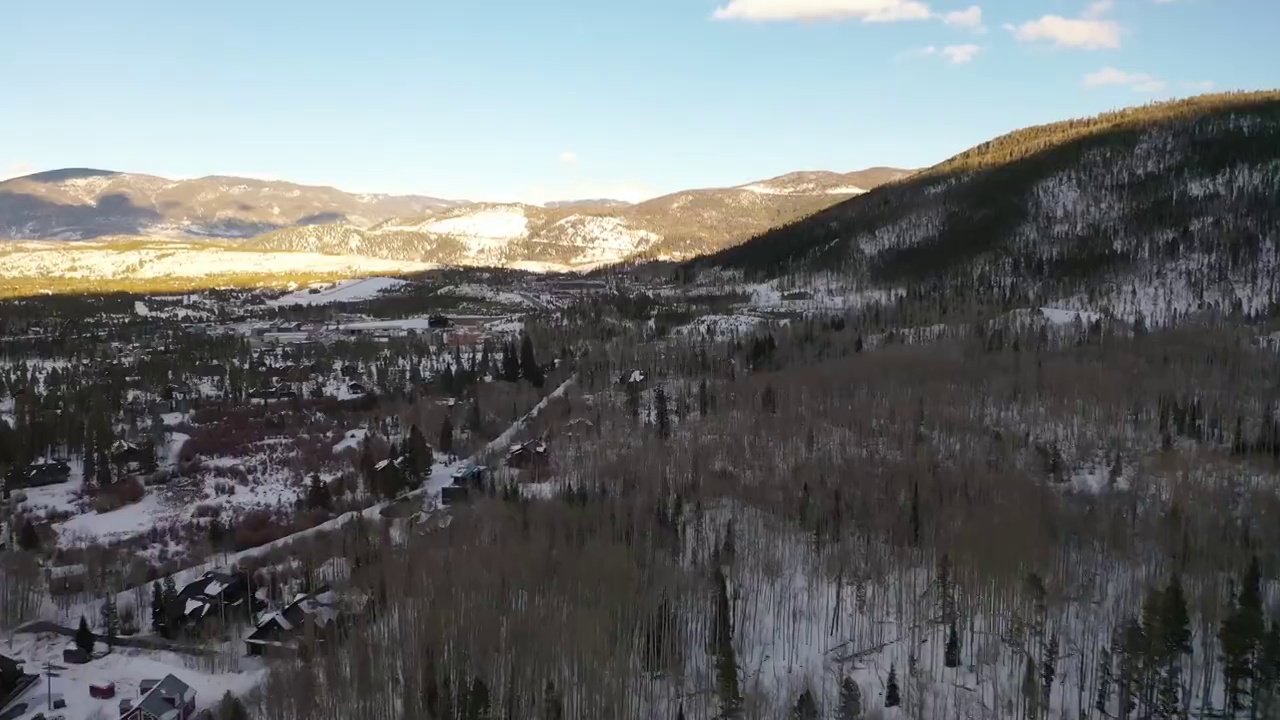 无人机拍摄的科罗拉多州山上的雪树视频素材