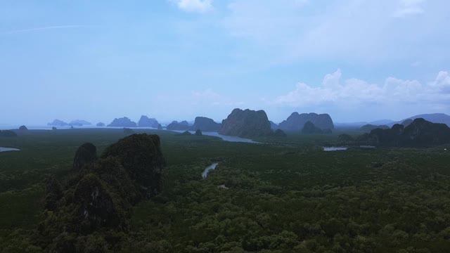 风景棕榈田在甲米，泰国。视频素材