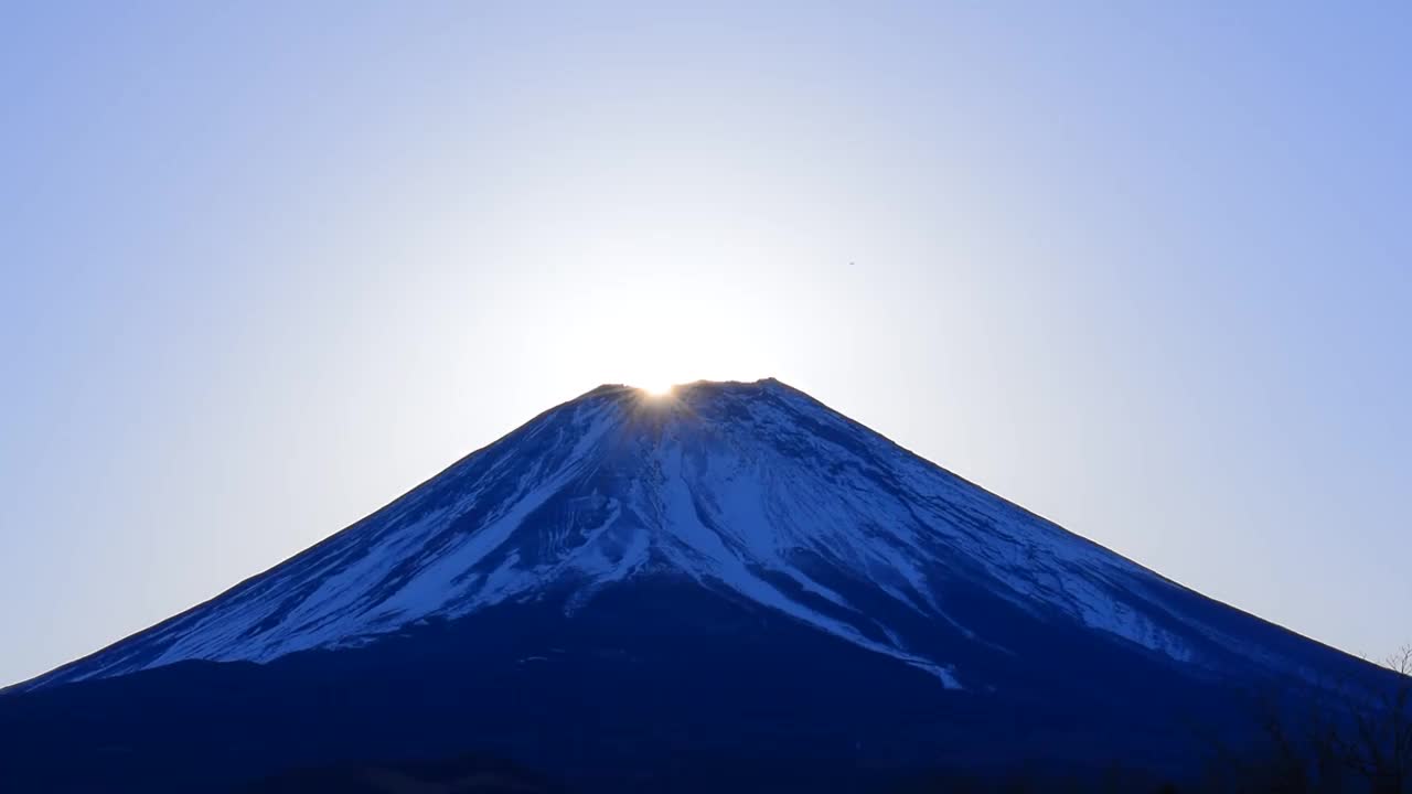 日本Fujigane的日出钻石富士山视频素材