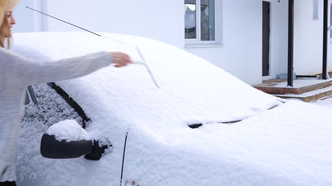 天气橙色危险级别，因为大雪视频素材