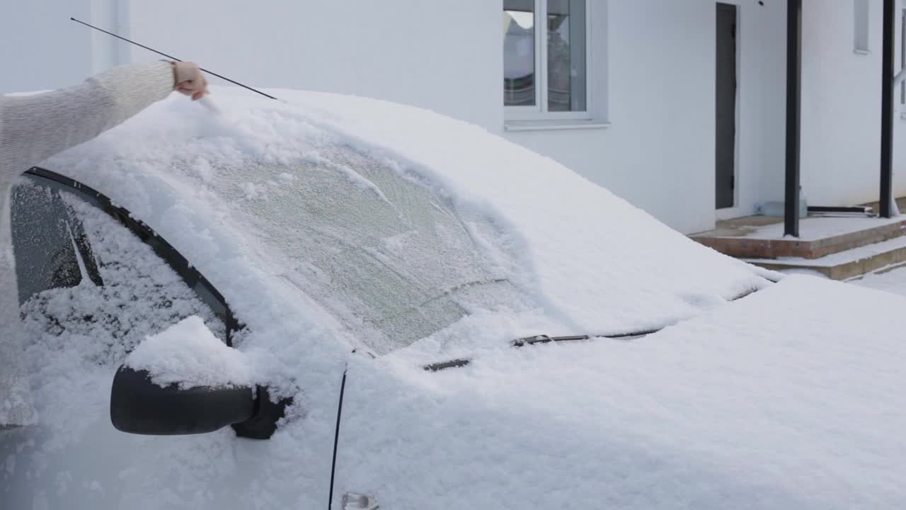 天气橙色危险级别，因为大雪视频素材