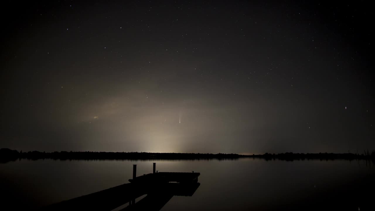 夜景，满是星星的夜晚视频素材