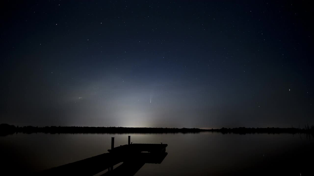 夜景，满是星星的夜晚视频素材