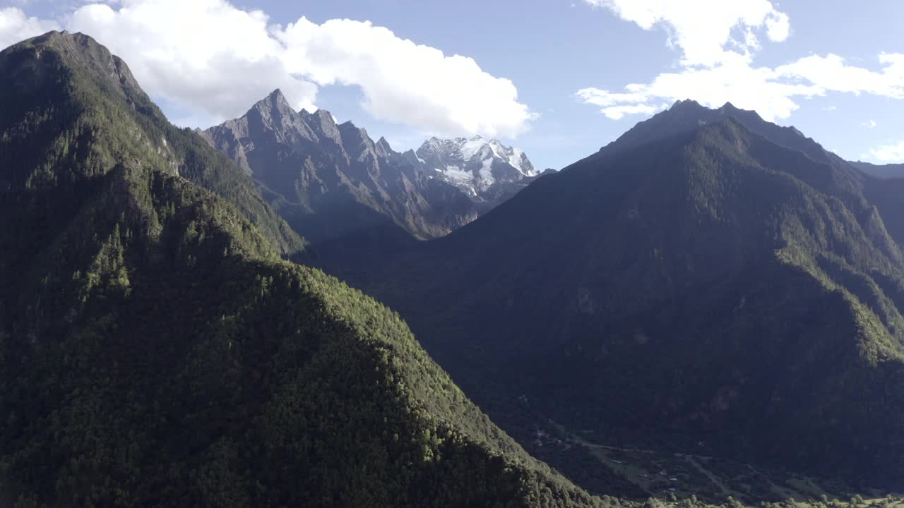 西藏冰川鸟瞰图视频素材