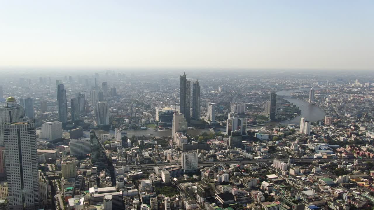 曼谷市中心- 4K鸟瞰图视频素材