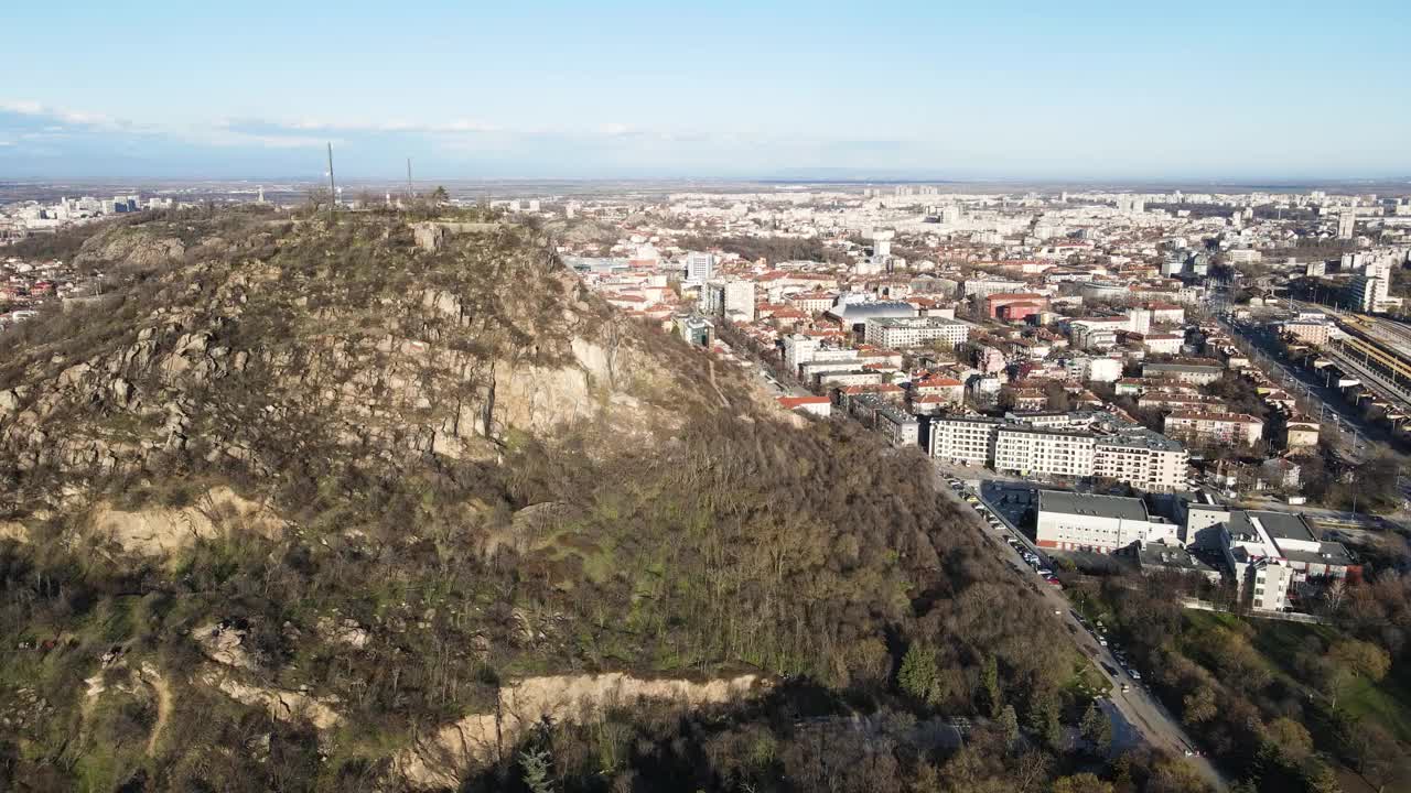 保加利亚普洛夫迪夫市的哲登山丘和全景视频素材