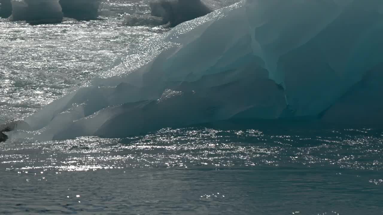 冰岛，融水冰川湖视频素材