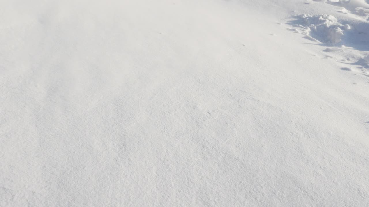 冬天的背景，暴风雪扫过道路，美丽的冬天寒冷。视频素材