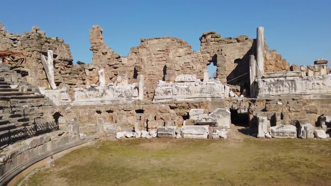 土耳其安塔利亚的古代侧圆形剧场视频素材