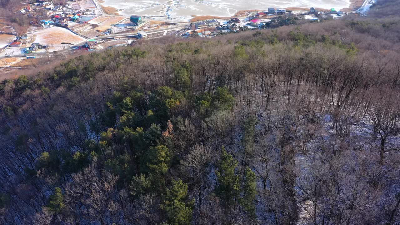 韩国仁川江华郡东堤岛泥滩的冬季景色视频素材