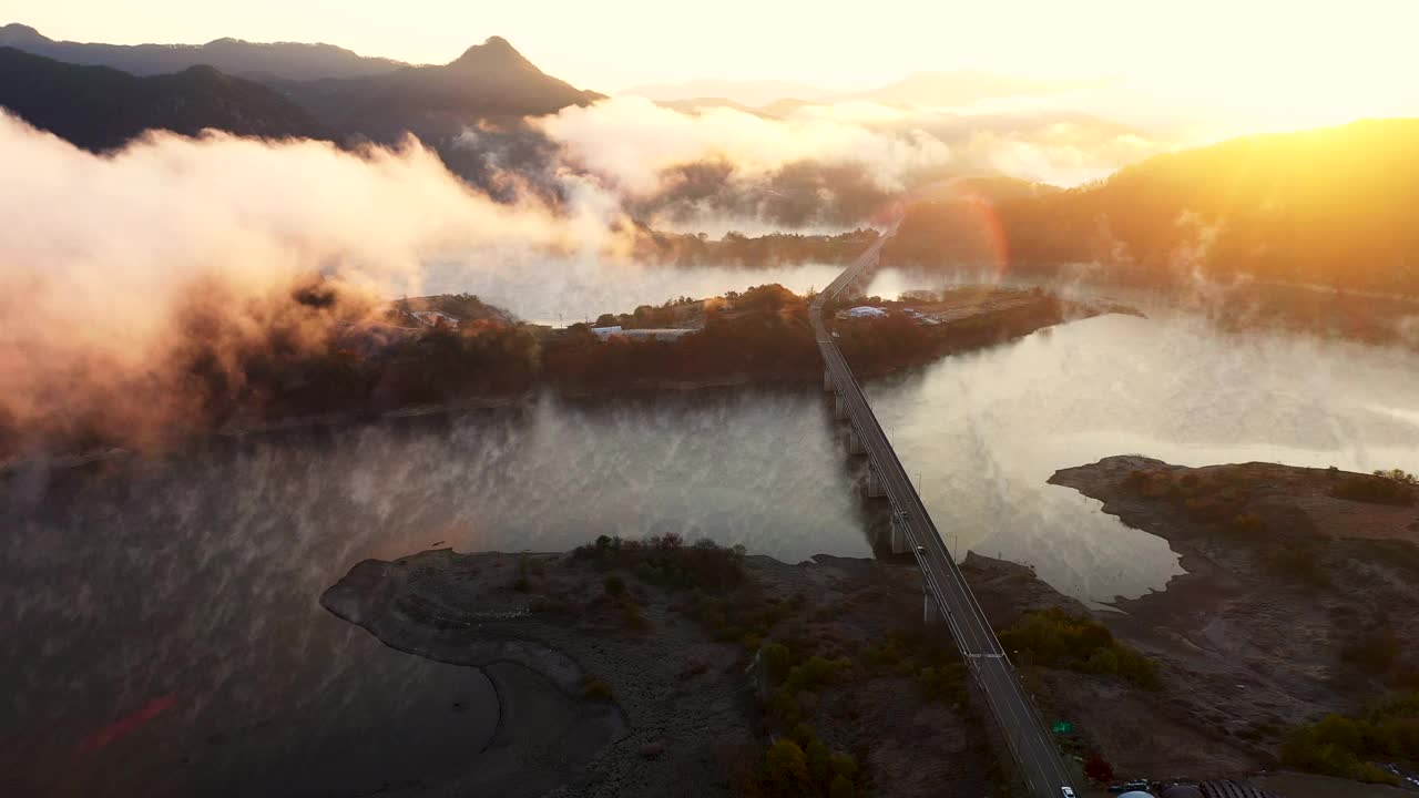 永达湖风光/济南郡，全拉岛，韩国视频下载