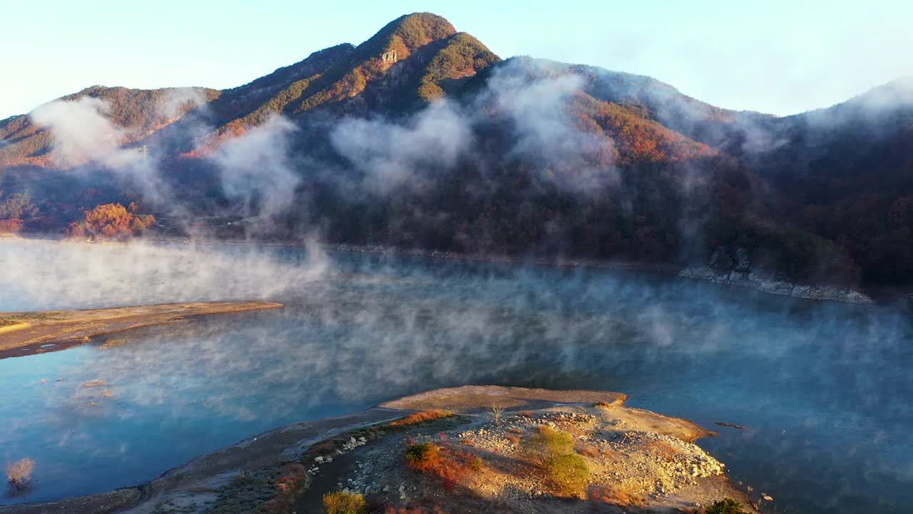 永达湖风光/济南郡，全拉岛，韩国视频素材