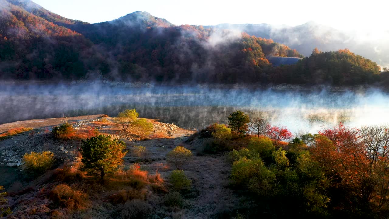 永达湖风光/济南郡，全拉岛，韩国视频素材