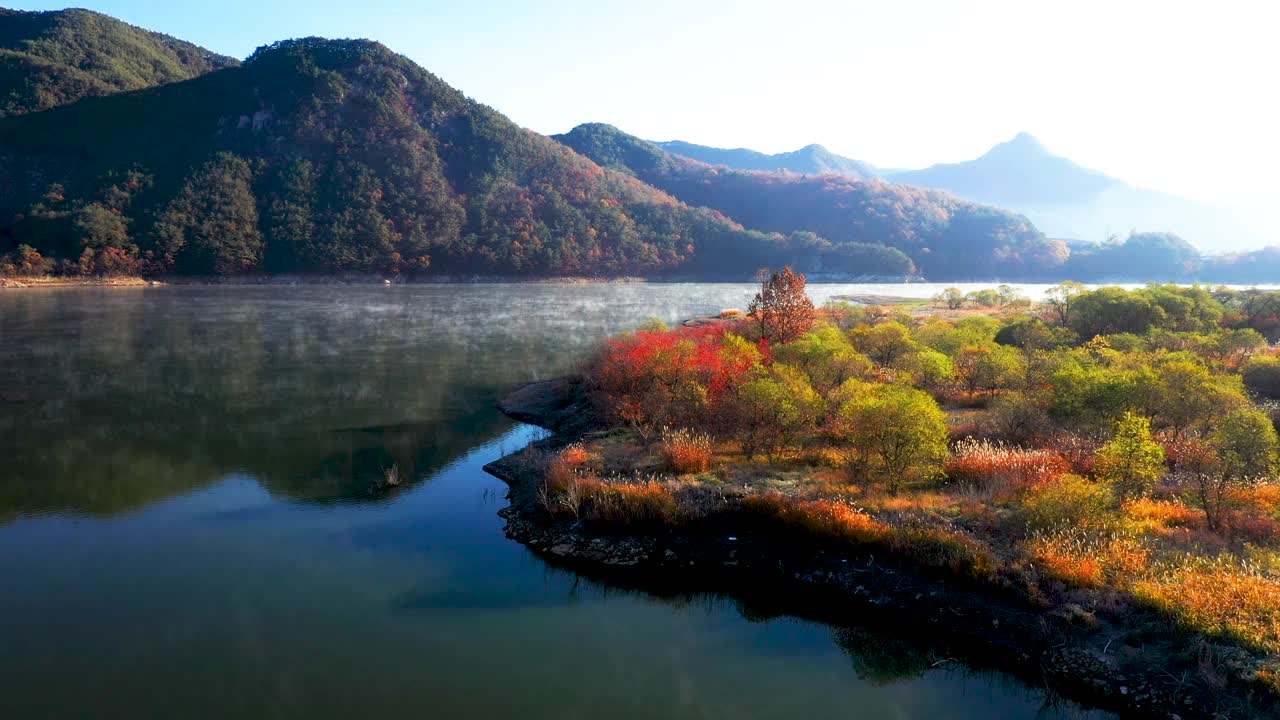 永达湖风光/济南郡，全拉岛，韩国视频素材