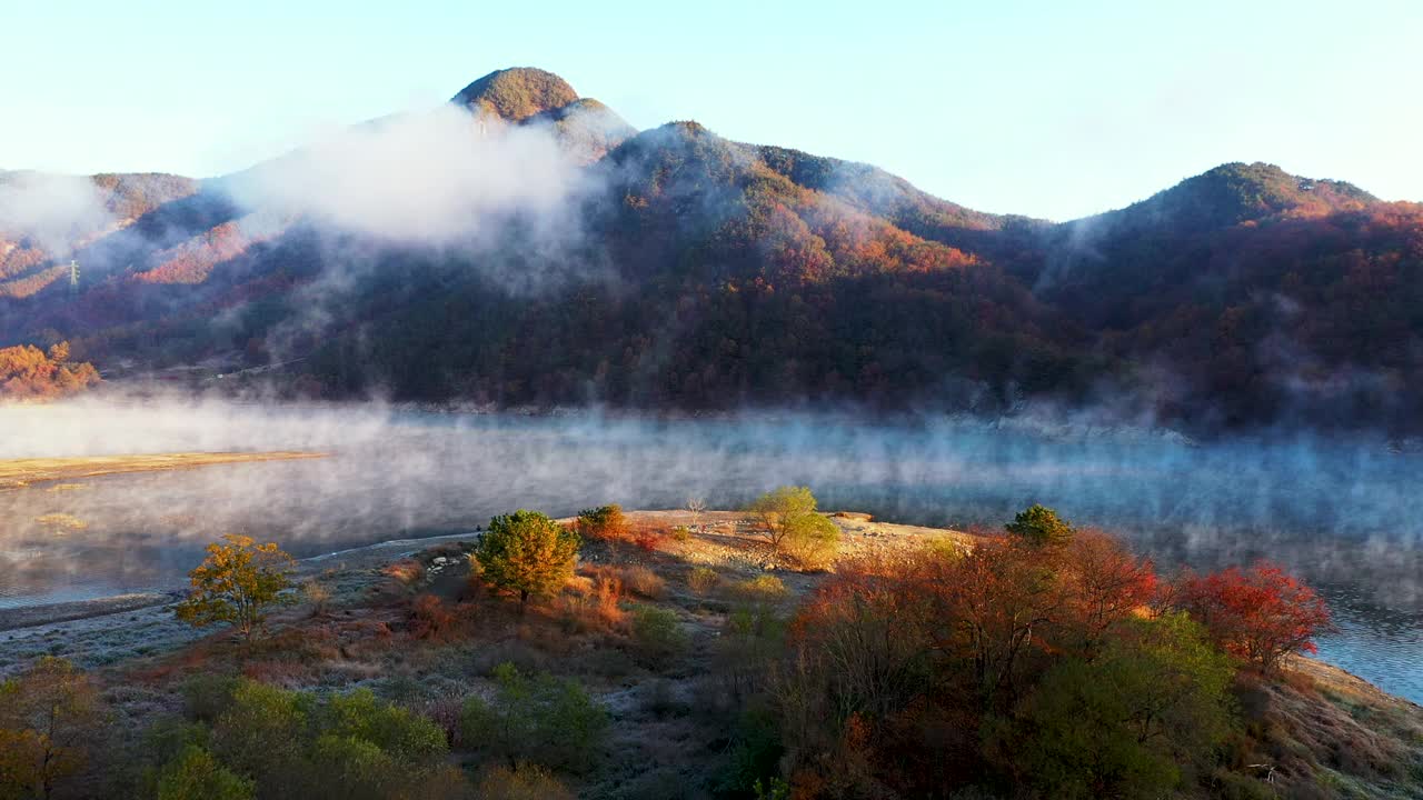 永达湖风光/济南郡，全拉岛，韩国视频素材