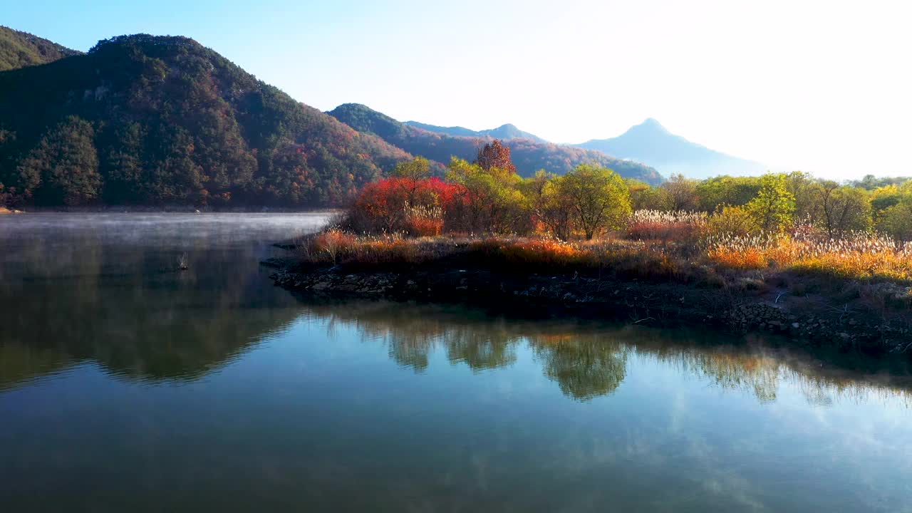 永达湖风光/济南郡，全拉岛，韩国视频素材