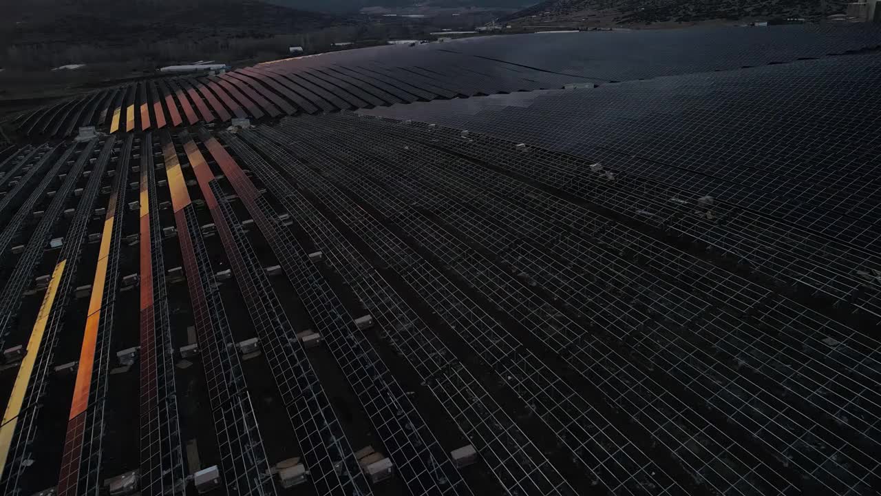 太阳能电池板农场电影拍摄视频下载