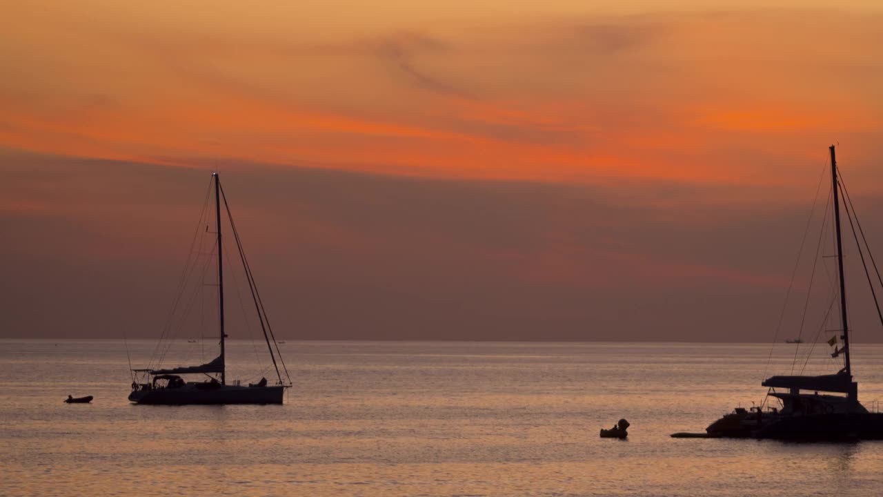 海上日落，时光流逝视频素材