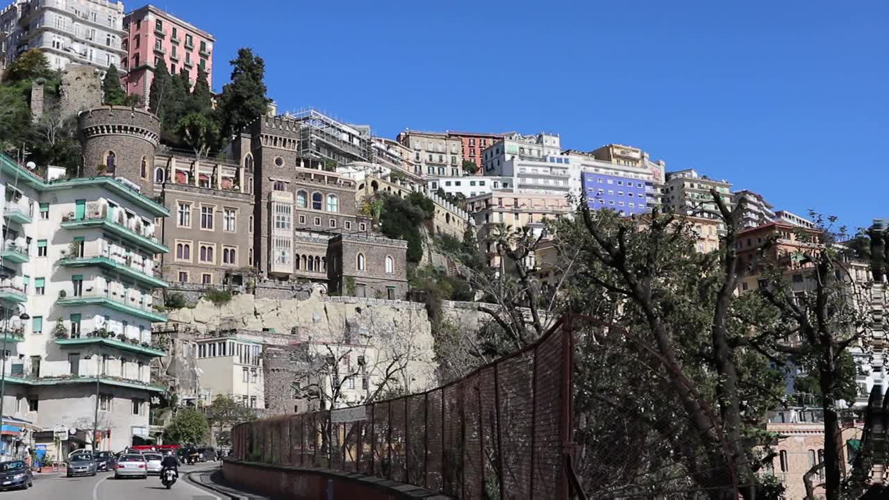 那不勒斯-概述从Corso Vittorio Emanuele视频素材