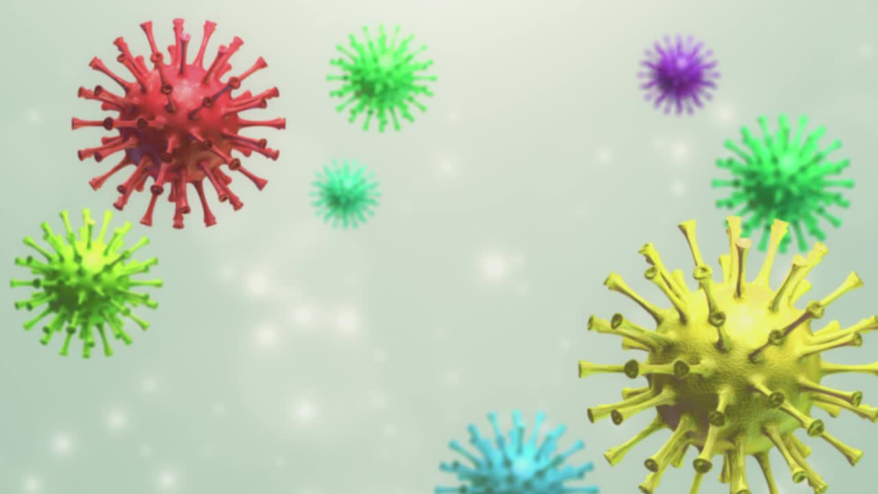 冠状病毒突变和3d渲染可循环库存视频视频素材