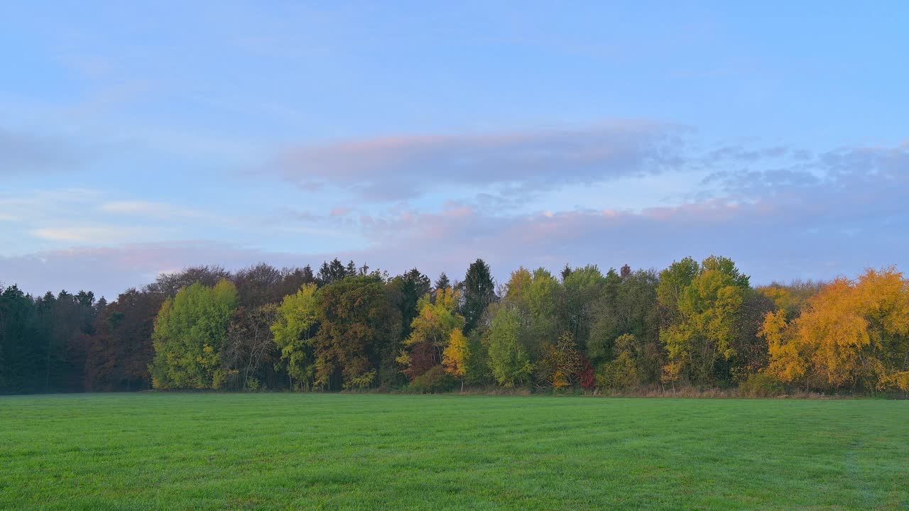 秋天的风景，维尔布伦，Michelstadt，奥登瓦尔德，黑塞，德国视频素材