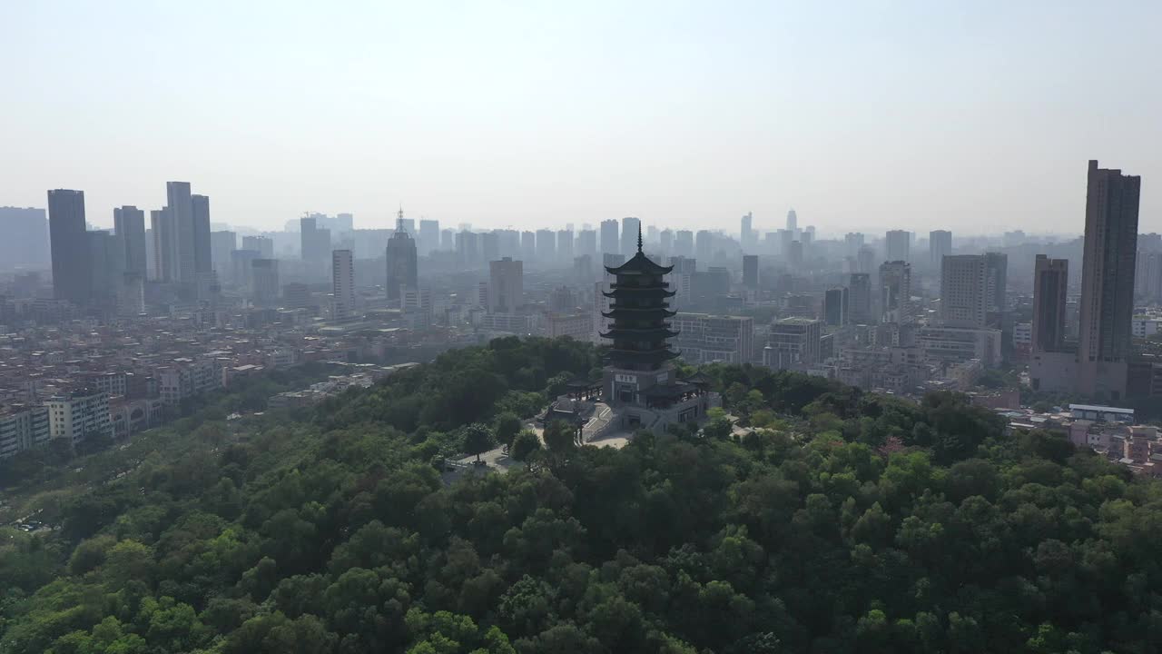 航拍广东佛山雷港塔视频素材