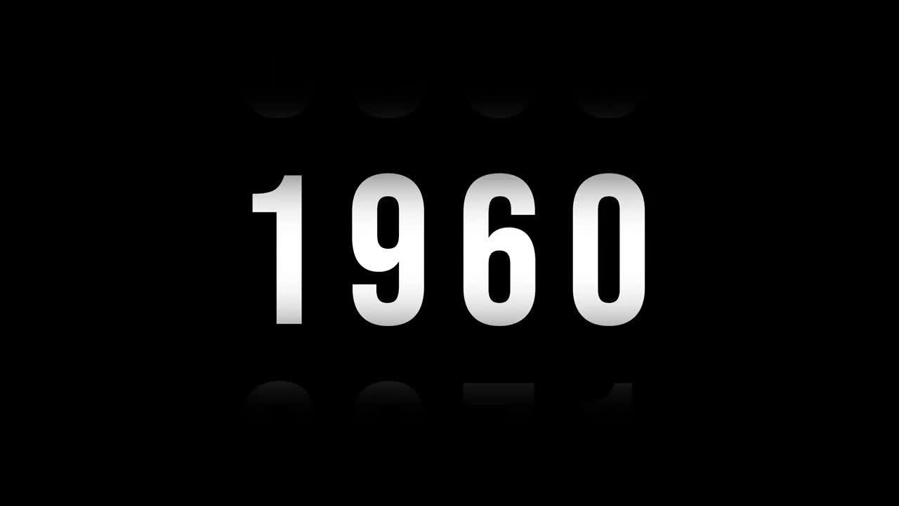 模拟计数器计数从1960年到2021年的背景。延时的速度。新年前夕数字计数器快乐。4K镜头运动图形视频渲染。视频素材