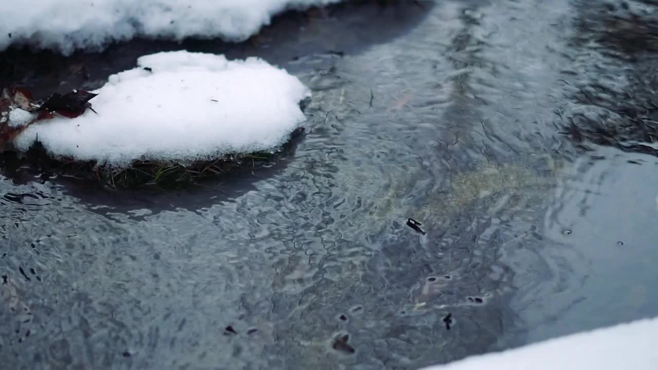 冬季流水(无缝循环)视频素材