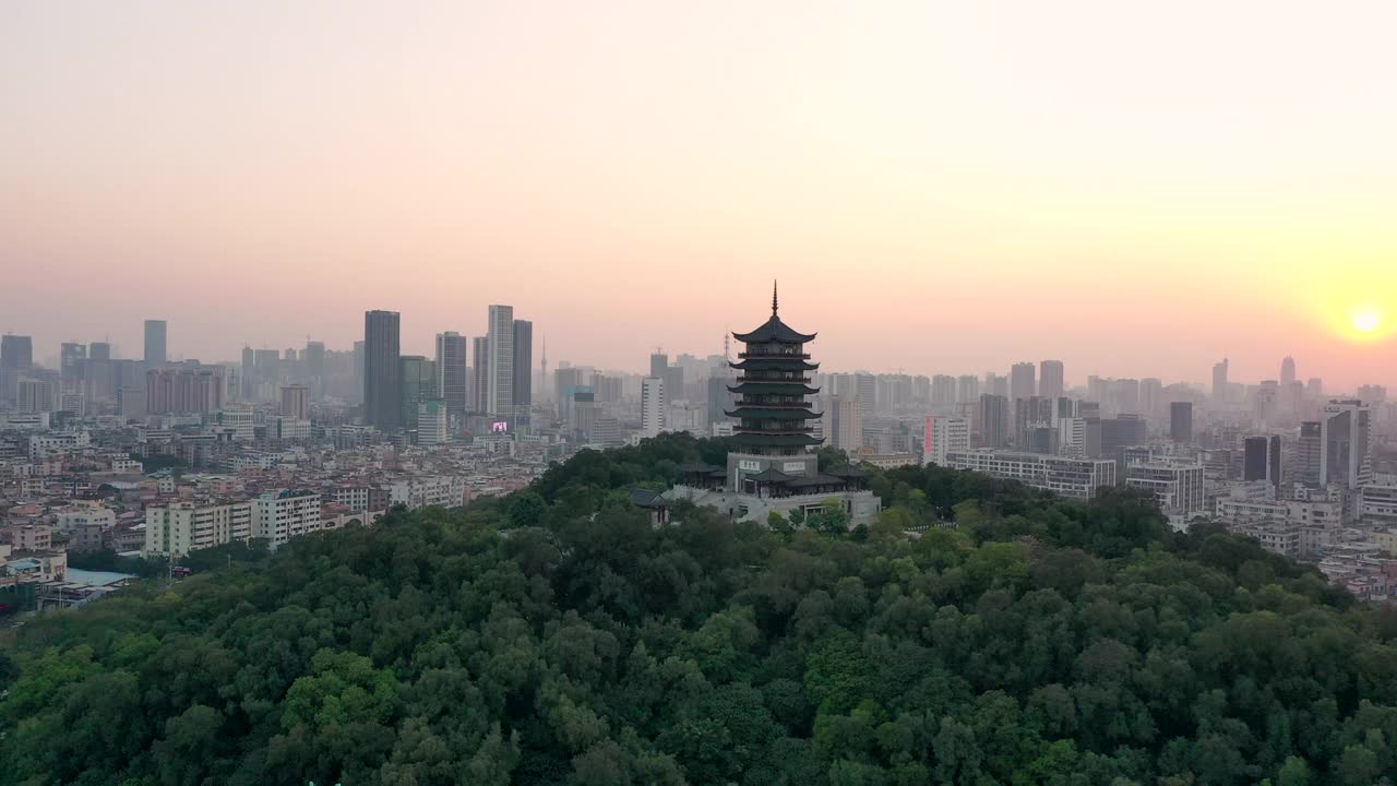 航拍佛山雷港塔视频素材