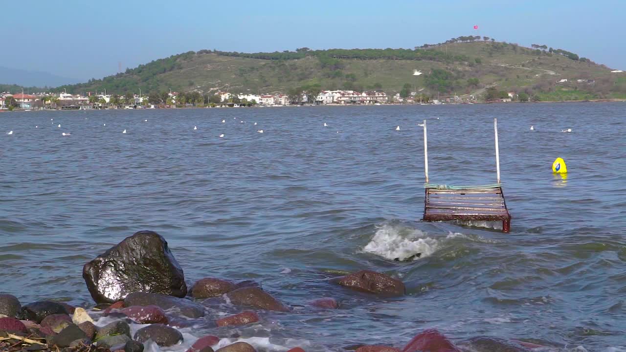 海风上海浪的景象视频素材