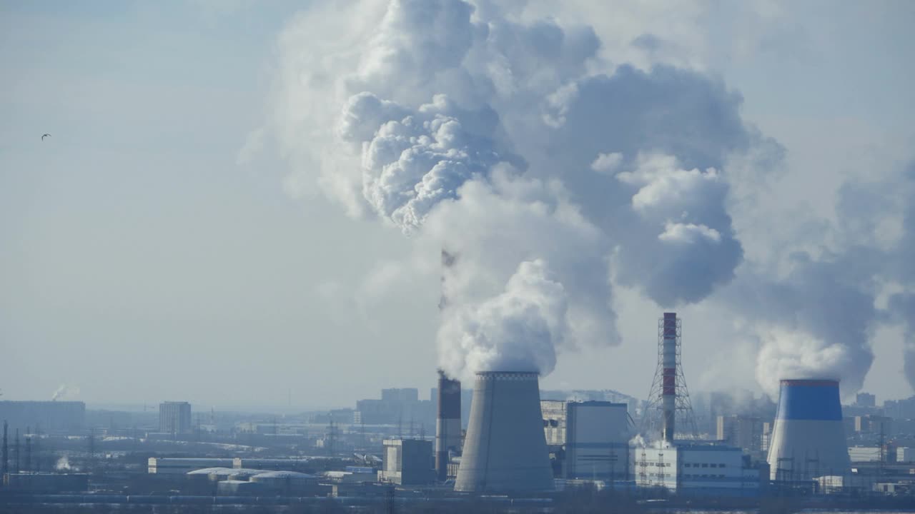 雾霾笼罩了整个城市视频素材