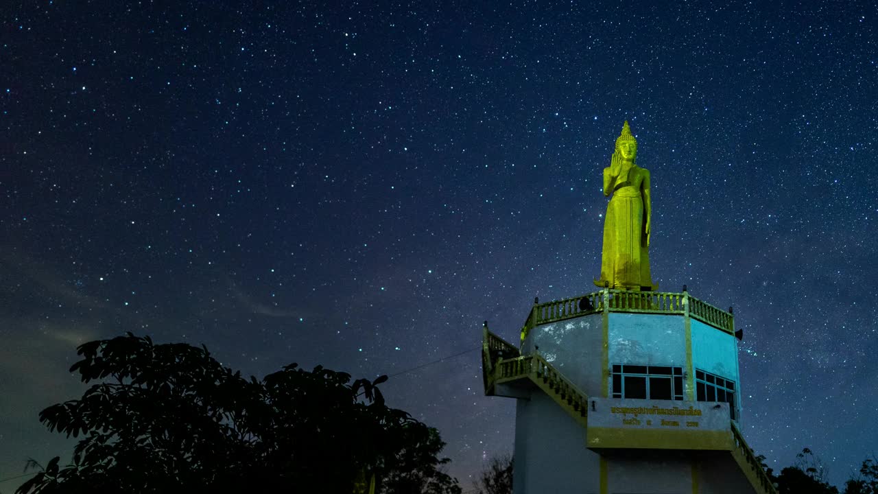 佛与银河时光流逝视频素材