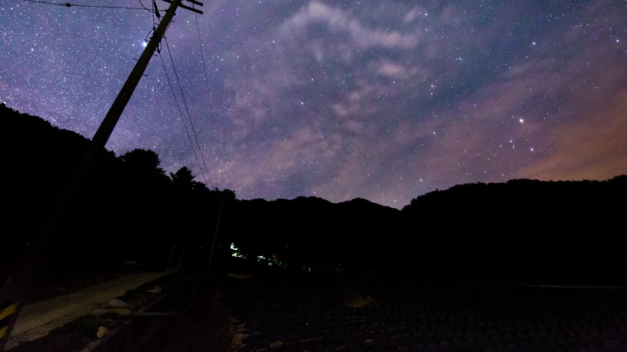 夜空风景/韩国江原道的Inje-gun视频素材