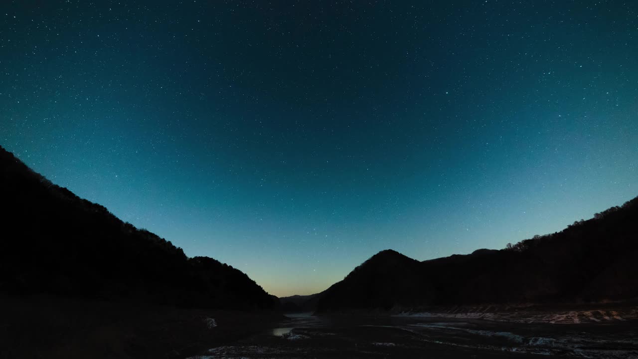 韩国江原道春川寺夜空景色视频素材