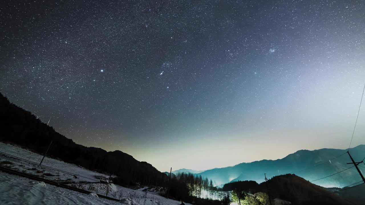 夜空风景/韩国江原道的Inje-gun视频素材