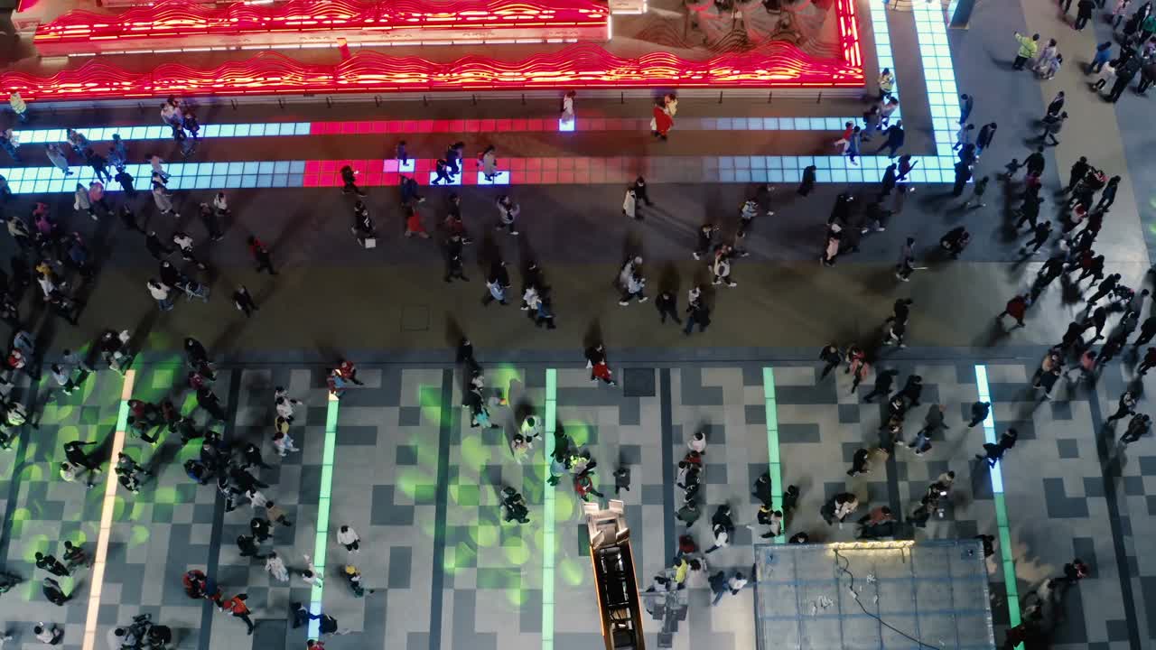 西安大唐光大夜景鸟瞰图视频素材