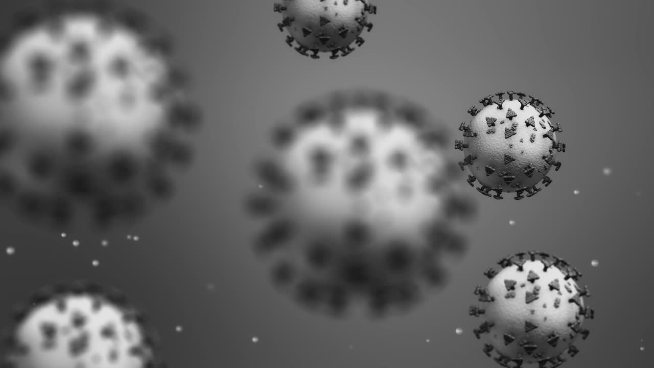 分散的冠状病毒和3d渲染股票视频视频素材