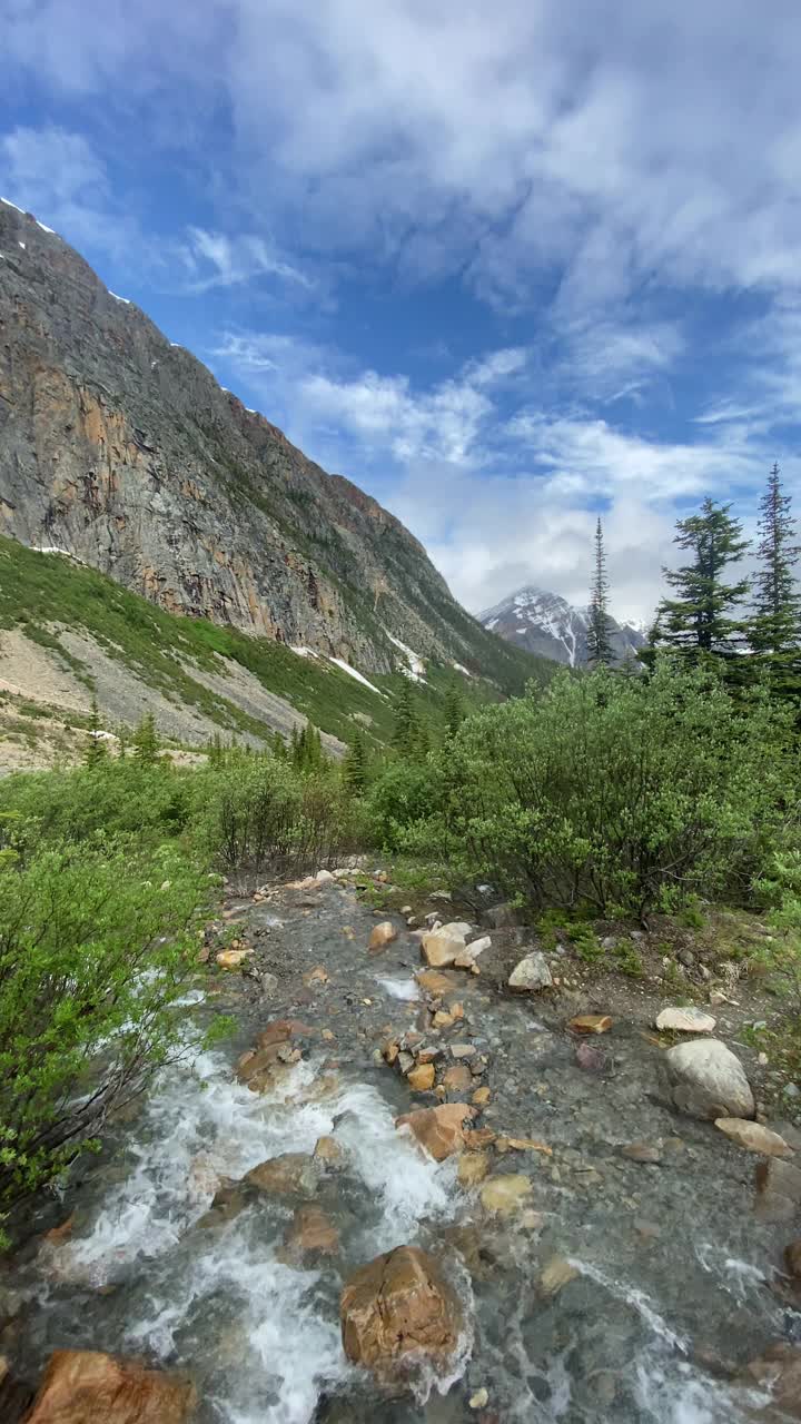 伊迪丝卡维尔山景观，加拿大落基山脉，阿尔伯塔，加拿大视频素材