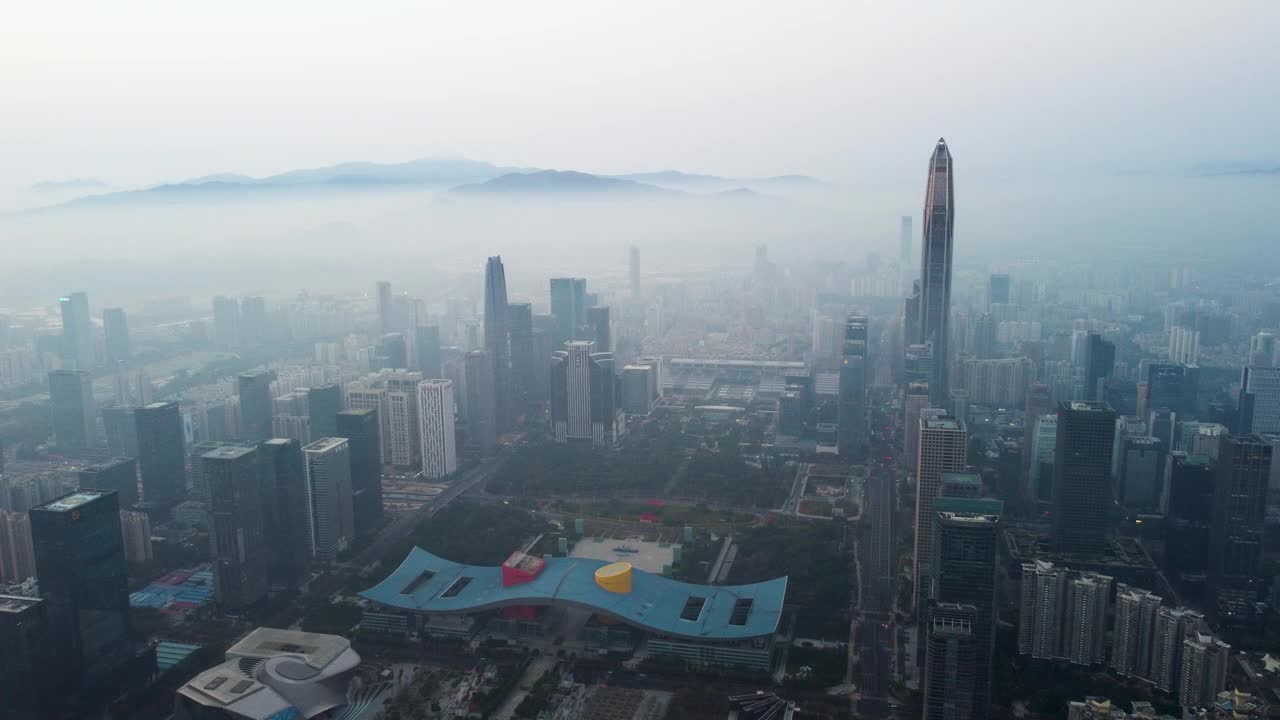 深圳平流雾航拍照片视频素材