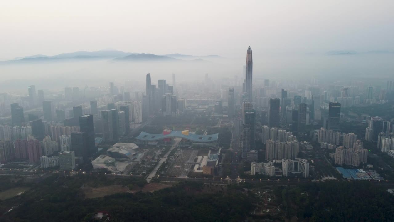 深圳平流雾航拍照片视频素材