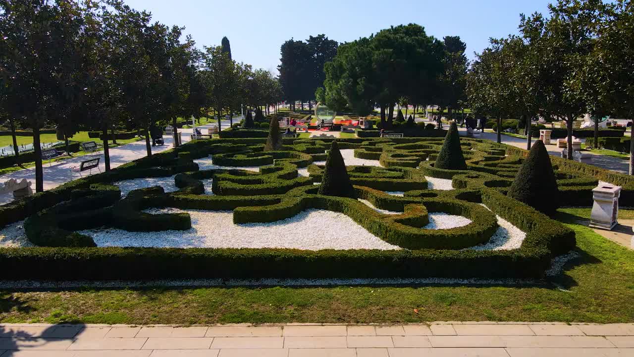 空中景观和园林、迷宫花园、中央公园、广场和观赏池、城市公园和花园、视频素材