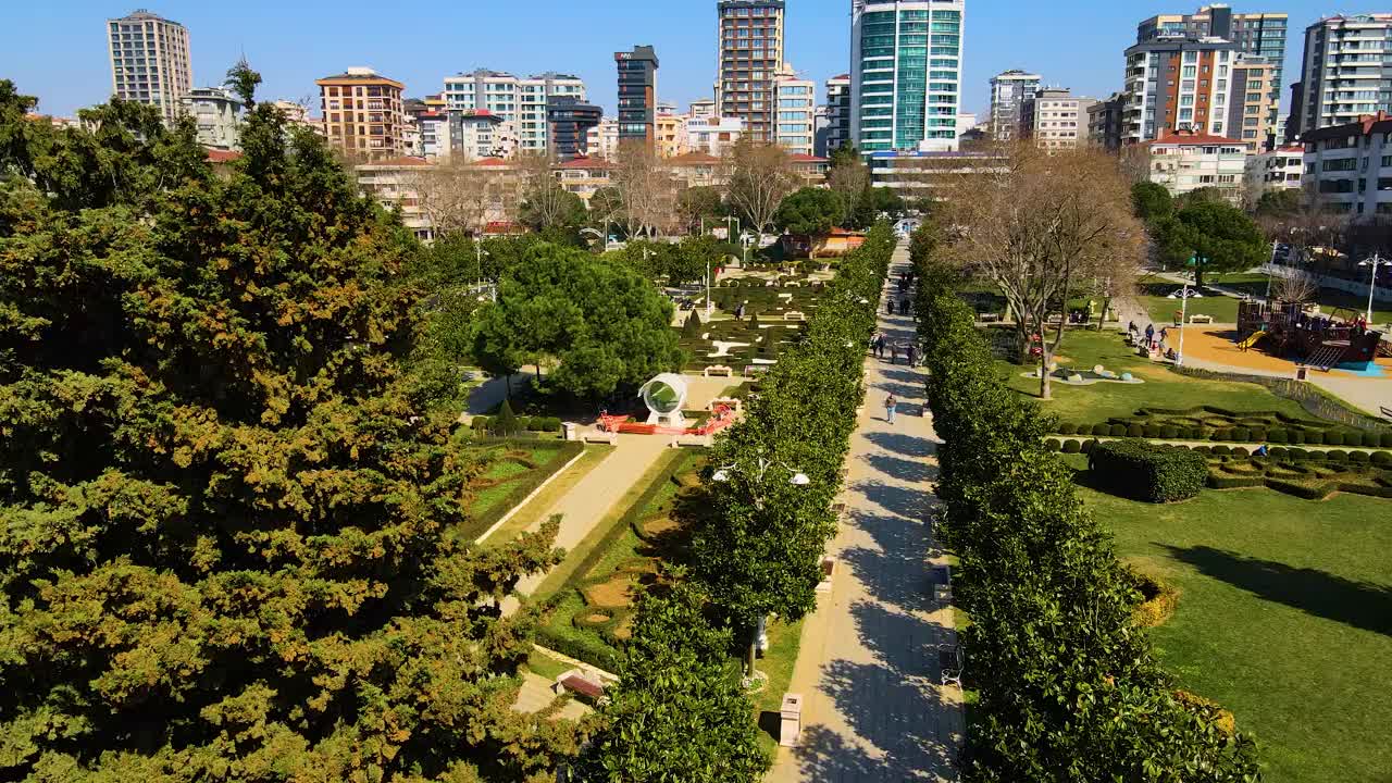 空中景观和园林、迷宫花园、中央公园、广场和观赏池、城市公园和花园、视频素材