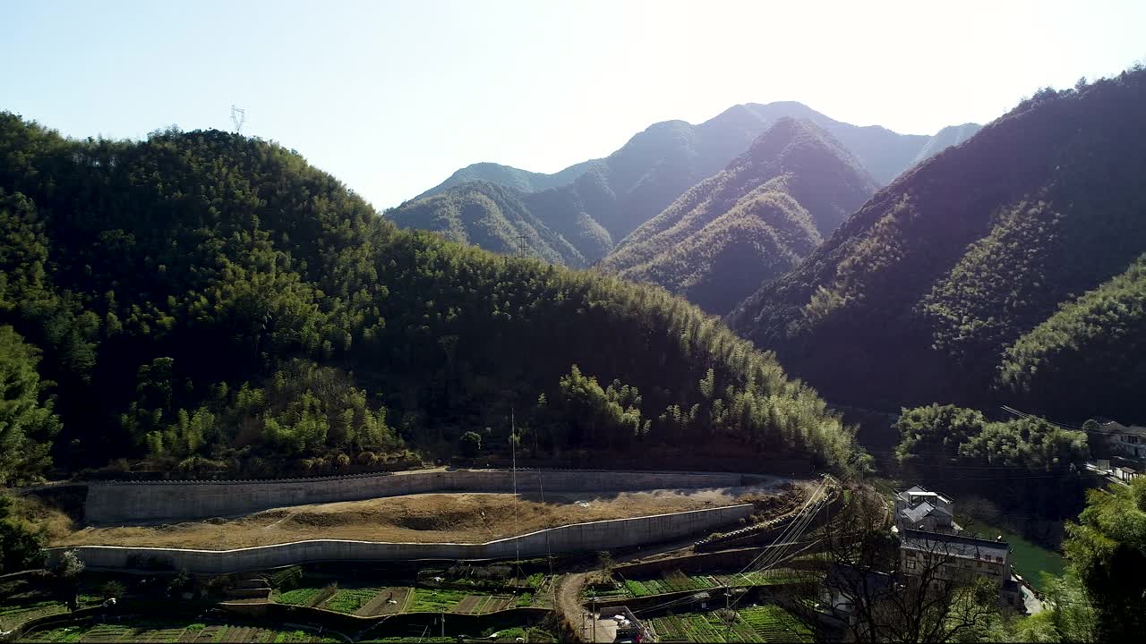 亚洲绿水青山的航拍照片视频素材