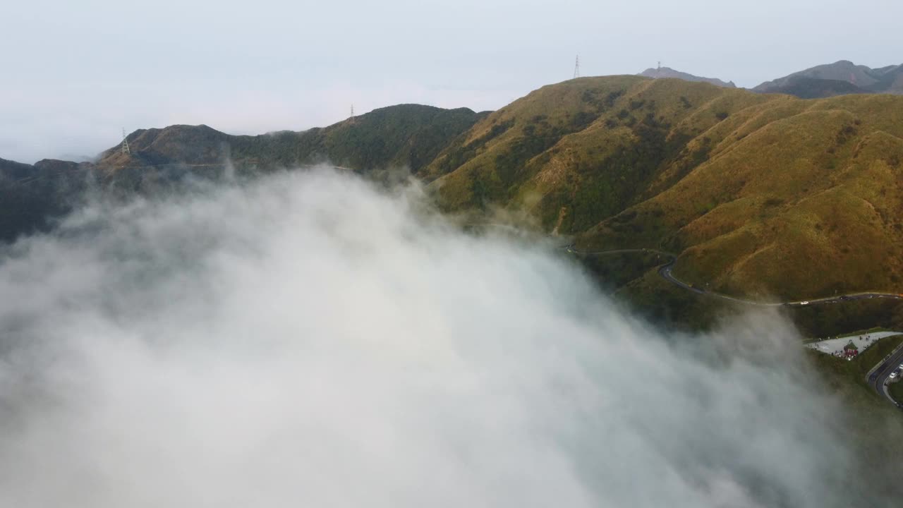 台湾新北市瑞芳山脉鸟瞰图视频下载